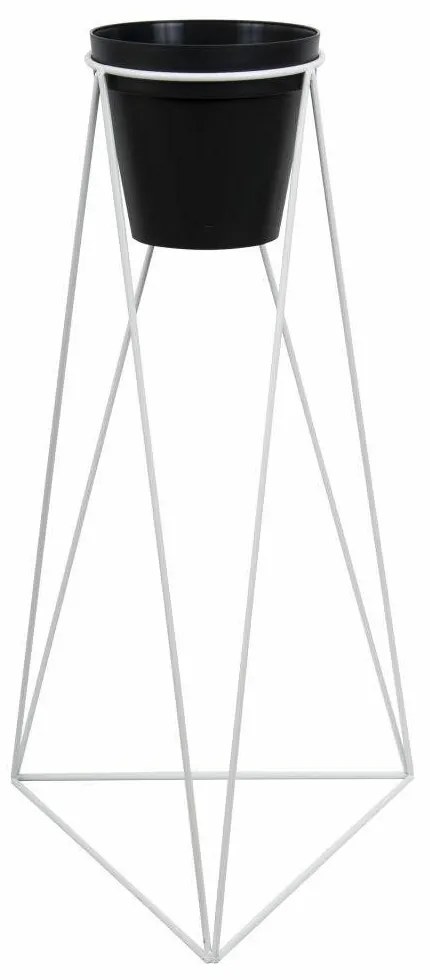Stojan na kvetiny Polla 60 cm biely