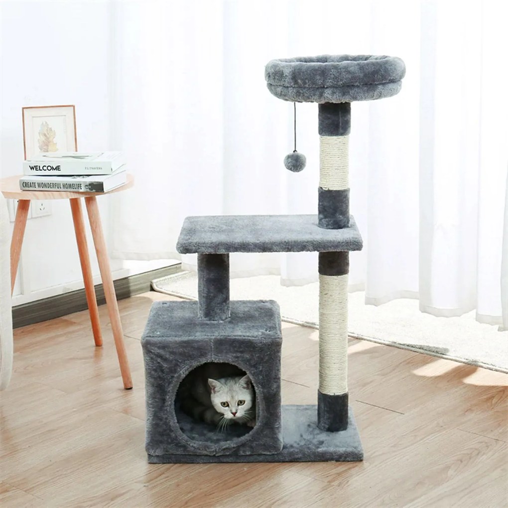 Tutumi Tutumi, škrabadlo, posteľ, veža 85 cm pre mačky 331668, šedá, HOM-02842