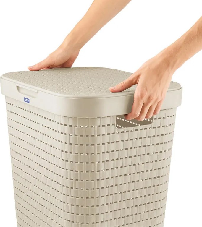 Kôš na špinavú bielizeň COUNTRY cappuccino, 55 l