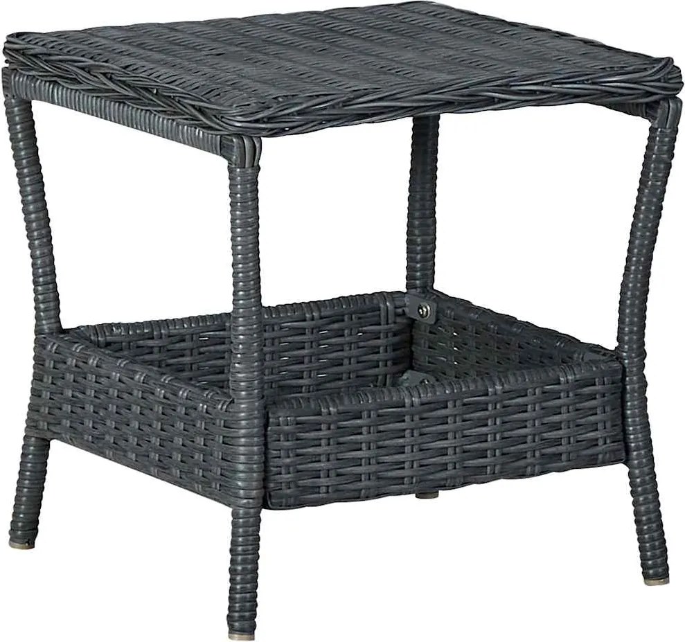 Záhradný stôl, tmavosivý 45x45x46,5 cm, polyratan 313306