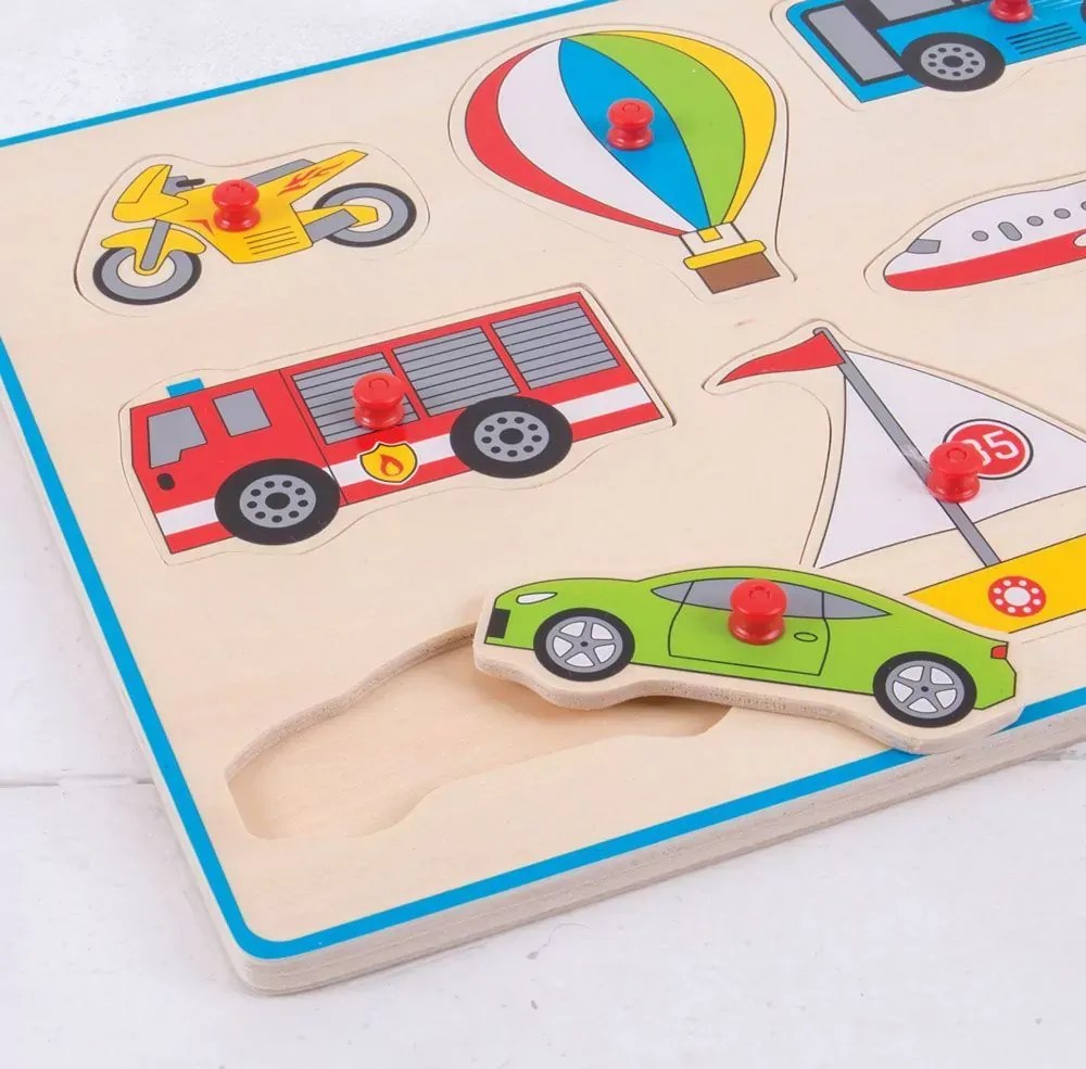 Bigjigs Toys Vkladacie puzzle dopravné prostriedky