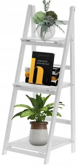 Rebrikový regál v bielej farbe