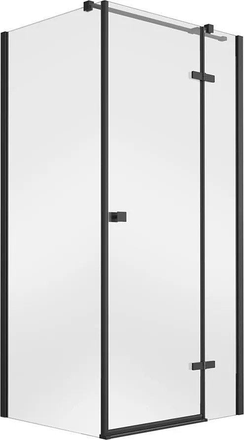 Besco Štvorcový sprchový kút PIXA BLACK SQ 90x90, výška 195 cm - bez vaničky BESCO-Orientácia: Pravá