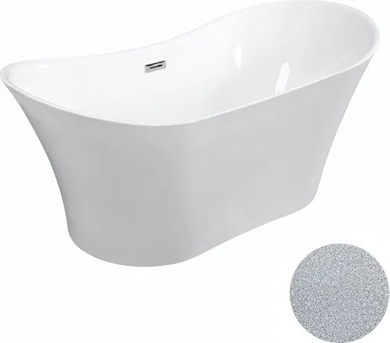 Besco Akrylátová voľne stojaca vaňa Amber Glam S 170x80 BESCO-Typ výpuste: Click-Clack s prepadom, grafit, BESCO-Rozmery: 170x80, BESCO-Farba: Biela/…