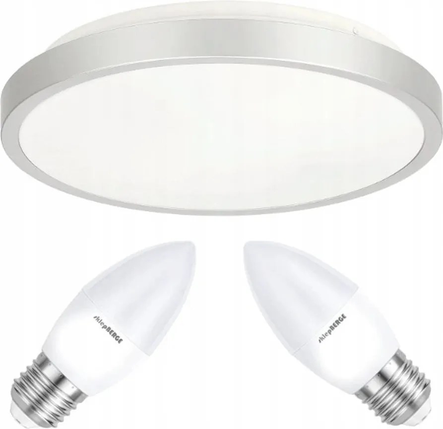 LED stropné svietidlo semo-r silver - 2xe27 ip20 + 2xe27 10w sviečka - teplá biela