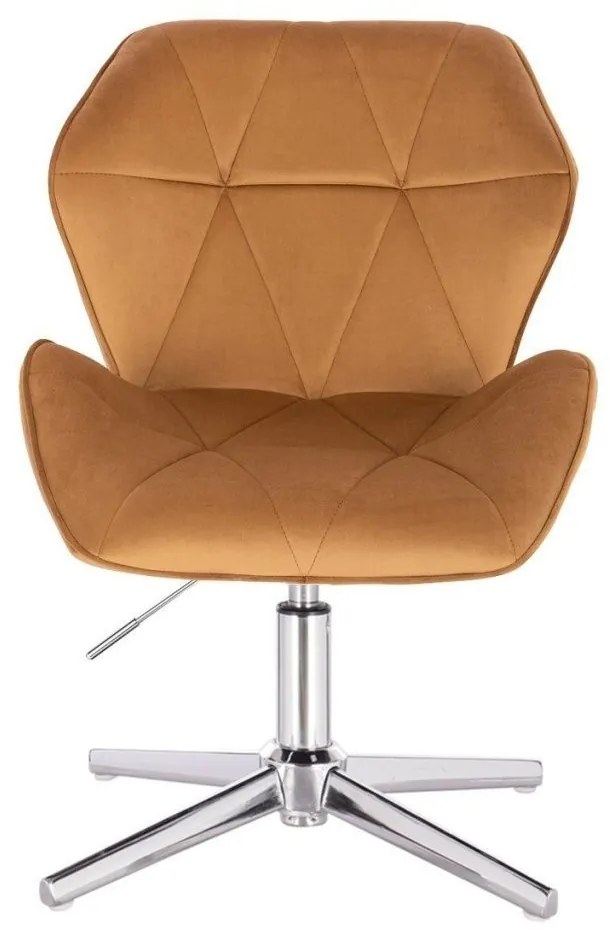 LuxuryForm DESIGN Stolička MILANO MAX VELUR na striebornom kríži - hnedá