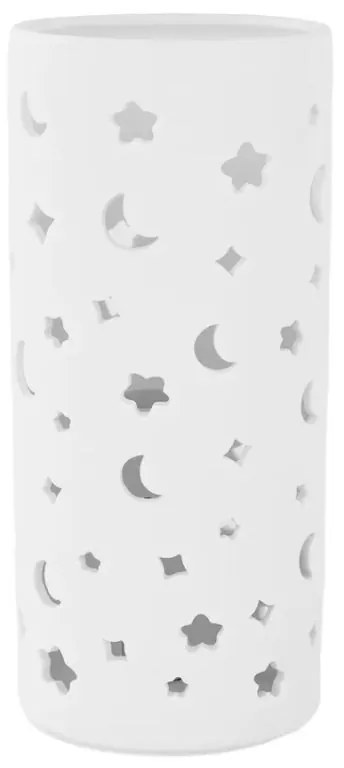 Kondela Keramická stolná lampa, biela/vzor mesiac a hviezdy, DANAR