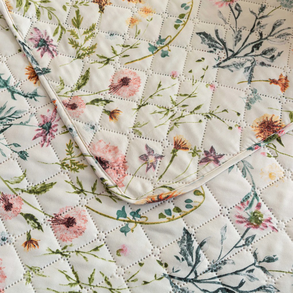 Prehoz na posteľ HERBALIS krémový Rozmer: 220 x 240 cm