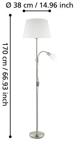 Eglo 95686 - Stojaca lampa CONESA 1xE27/60W + 1xE14/40W
