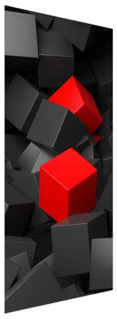 Fototapeta na dvere - Dve červené kocky (95x205cm)