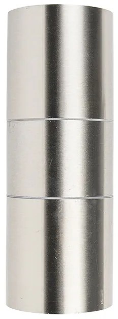 Vonkajšia nástenná lampa oceľová 2-svetlá IP44 - Duo