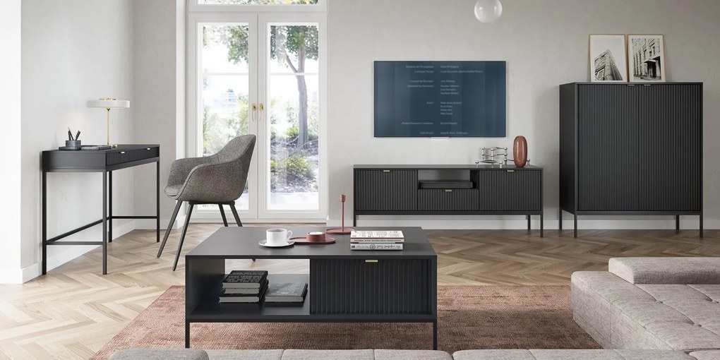 Toaletný stolík Nova 104 cm čierny/čierny rám