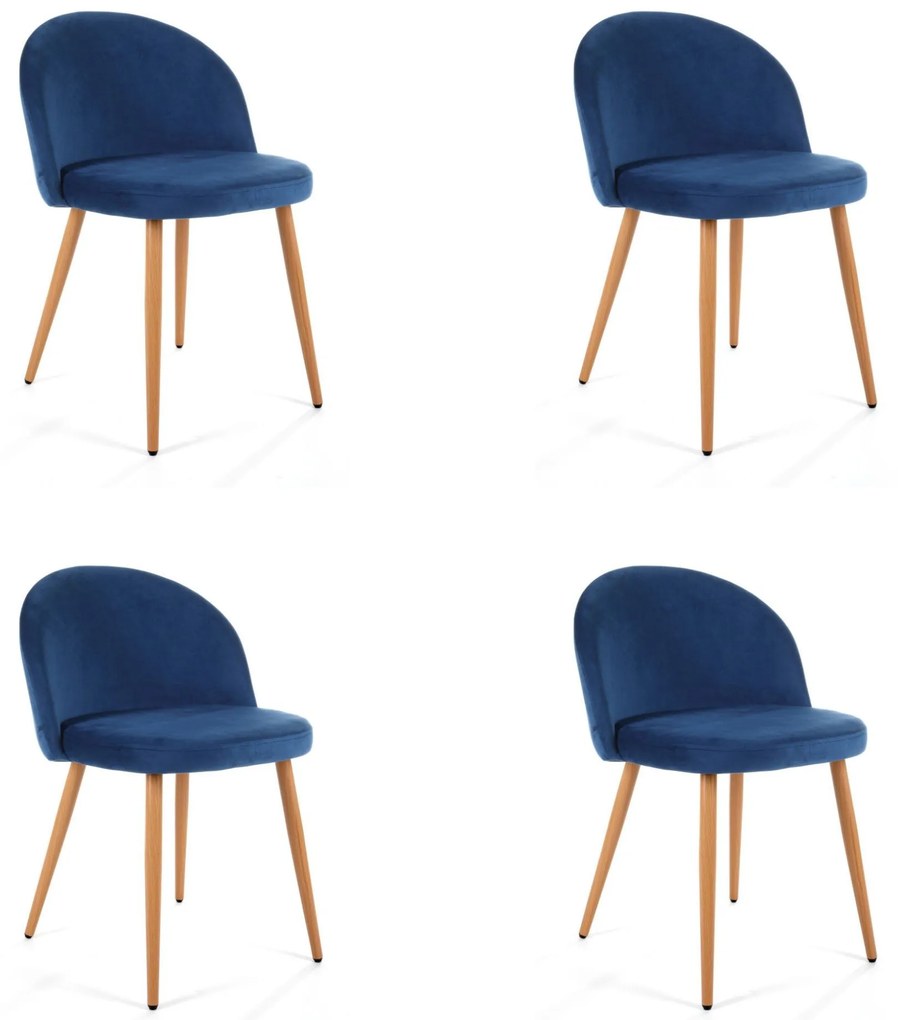 Zamatová čalúnená stolička Gera modrá