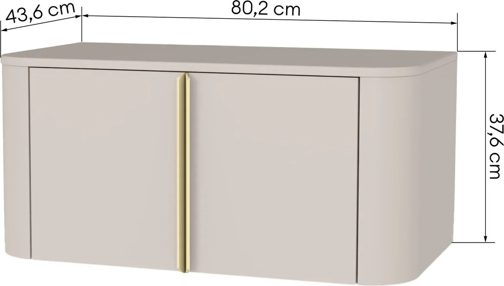Závesná skrinka pod umývadlo Bassa 80 cm kašmír/zlatá