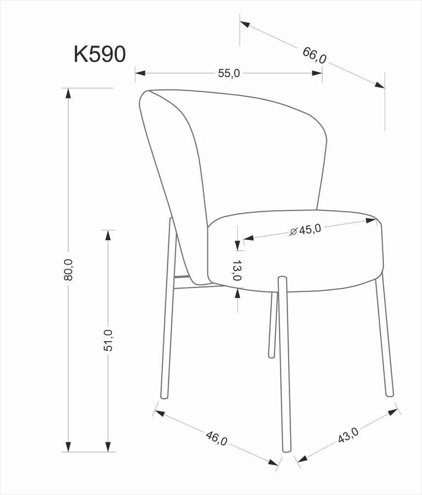 Čalúnená jedálenská stolička K590 olivová