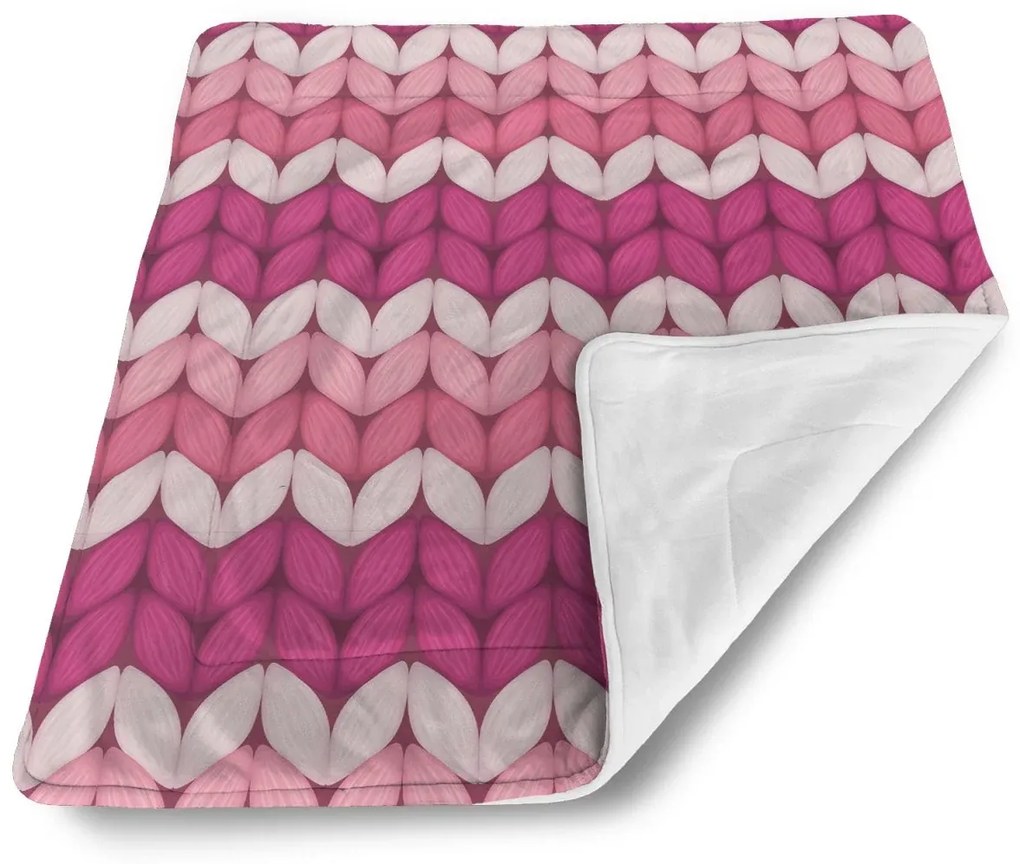 Sablio Deka pre bábätko Striedajúce ružové pletenie - 90x120 cm