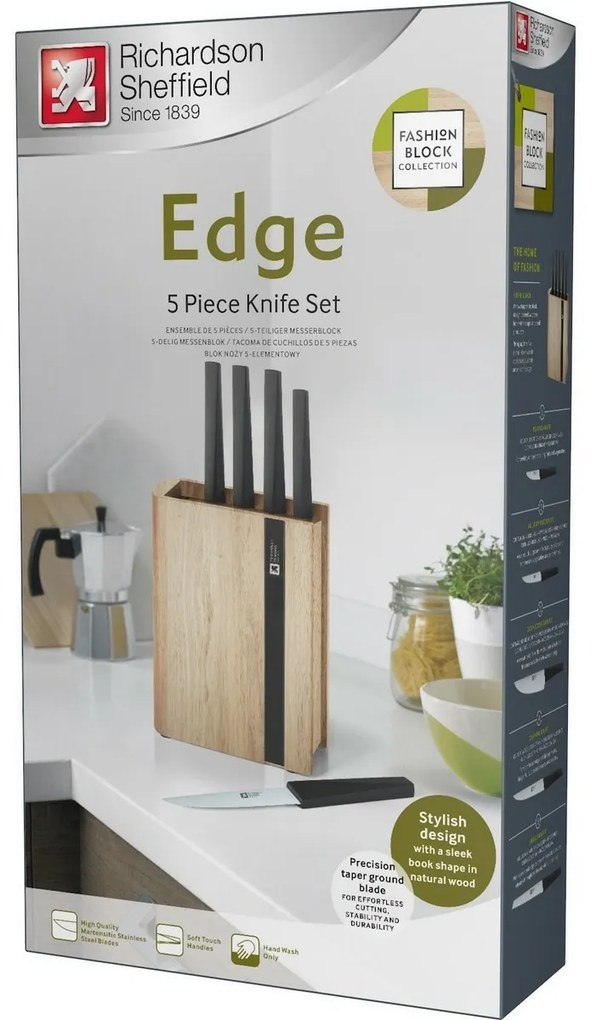 Amefa 5-dielna sada kuchynských nožov v bloku EDGE