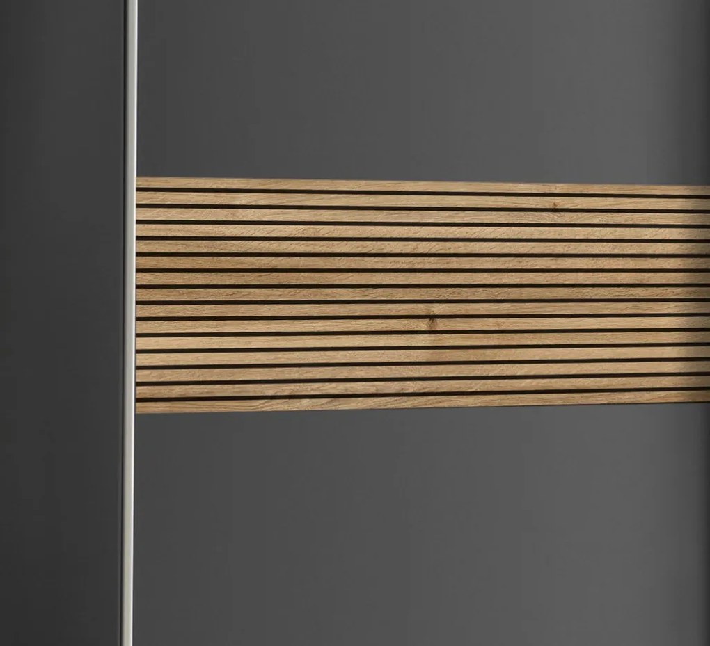 Šatníková skriňa Time 170 cm, grafit/dub