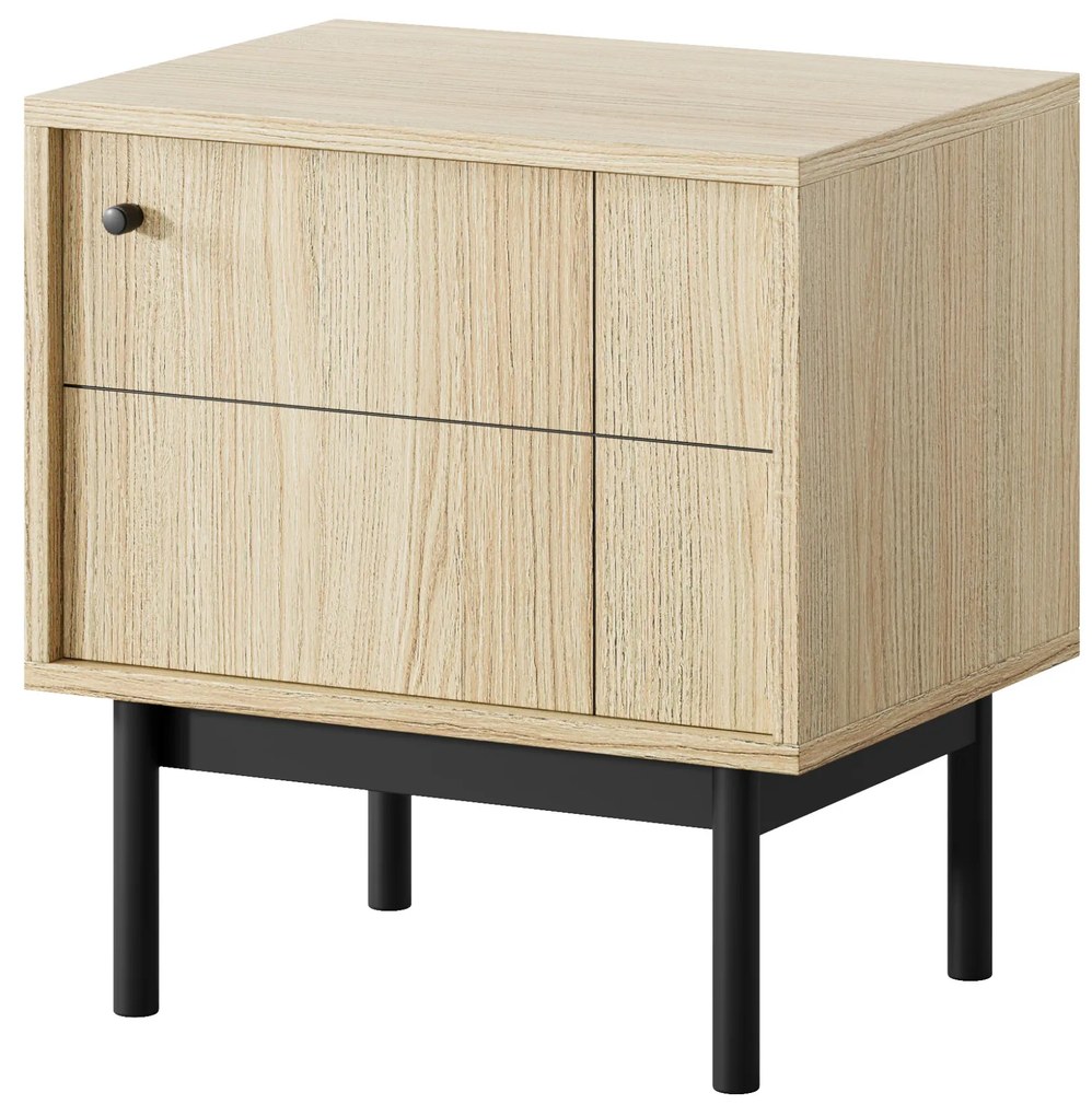 Nočný stolík Japandi 54 cm dub linea