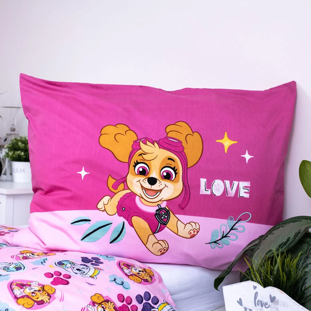 DETSKÉ OBLIEČKY Z MIKROVLÁKNA PAW PATROL 140X200 CM, 1 KS 70X90 CM VZOROVANÉ