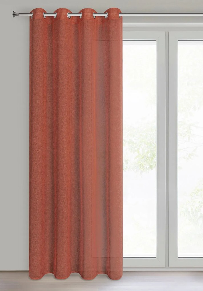 ZÁVES NA KRÚŽKOCH ANGELICA 140X250 CM TEHLOVÁ