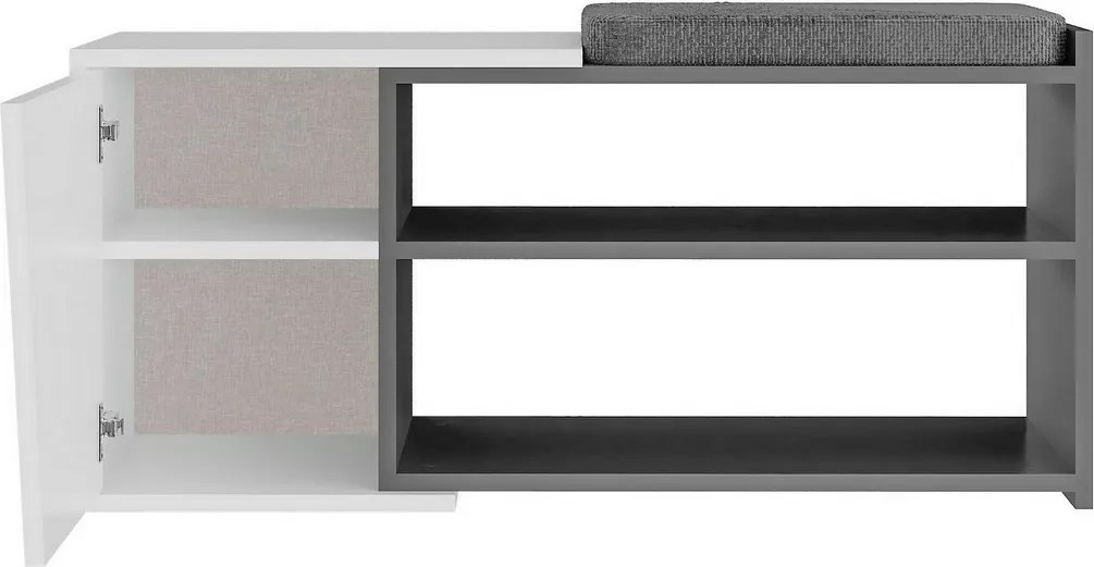 Skrinka na topánky Fiona White and Anthracite