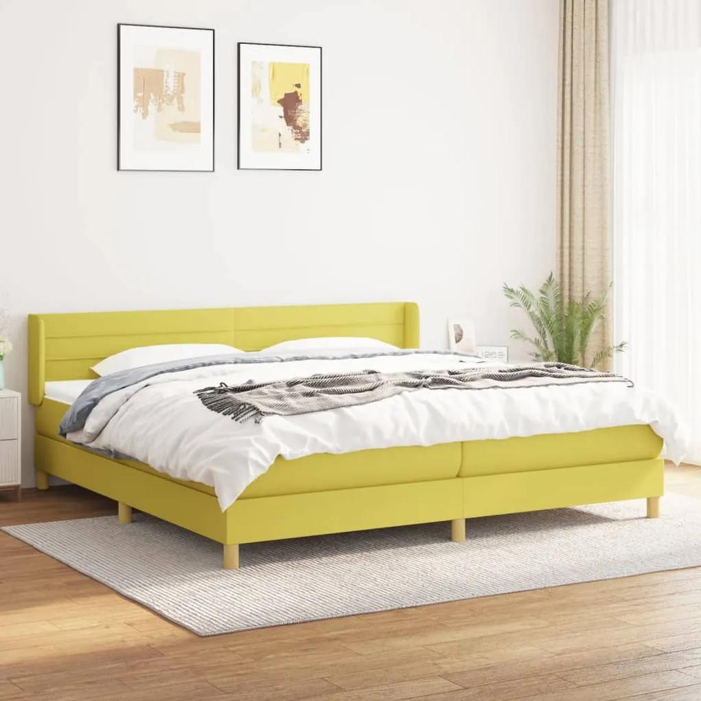 Boxspring posteľ s matracom zelená 200x200 cm látka 3130384