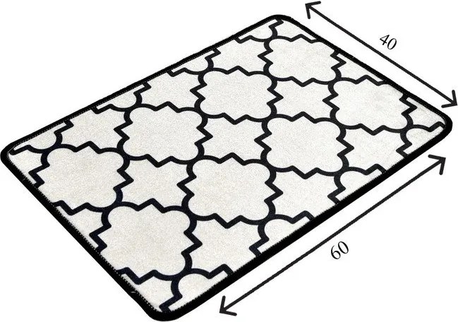 Čierna/béžová kúpeľňová predložka 40x60 cm Kupa – Foutastic