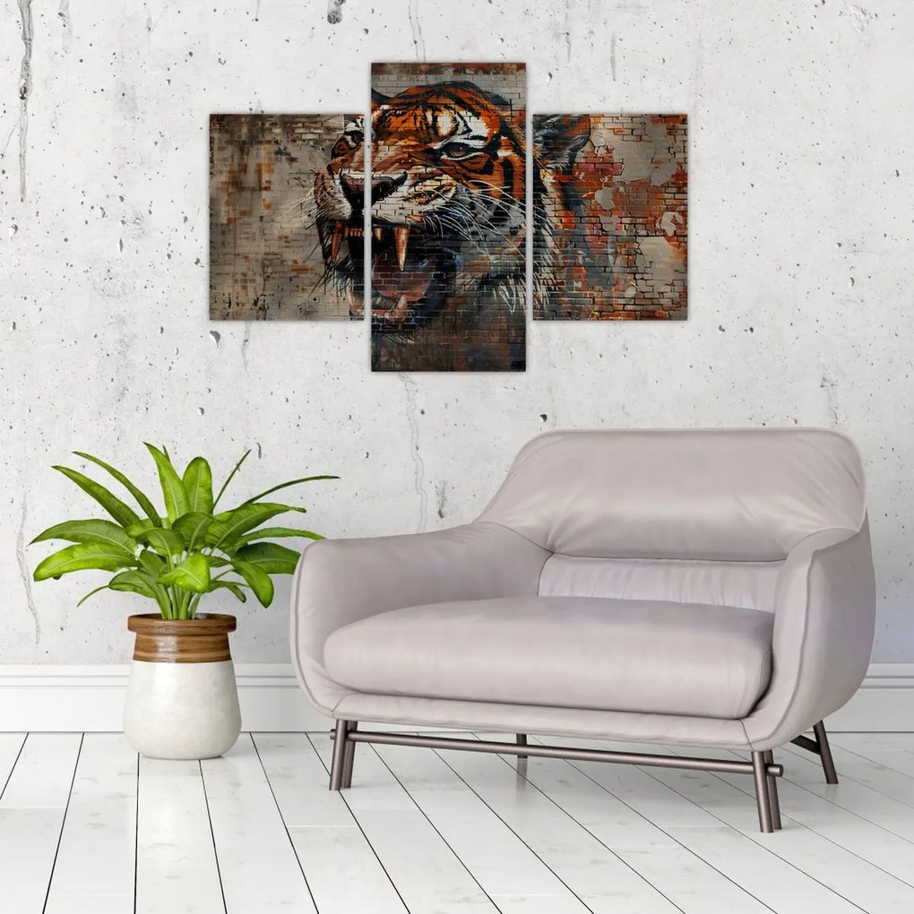 Obraz - Tiger z tehál (90x60 cm)