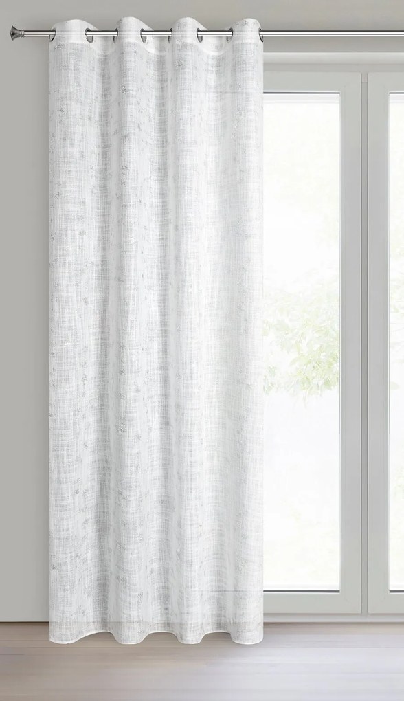ZÁVES NA KRÚŽKOCH SOLANA 140X250 CM KRÉMOVÁ