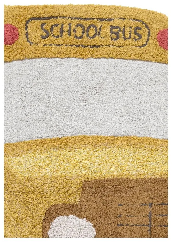 Okrovožltý prateľný/ručne tkaný bavlnený detský koberec 90x130 cm School Bus – Lorena Canals