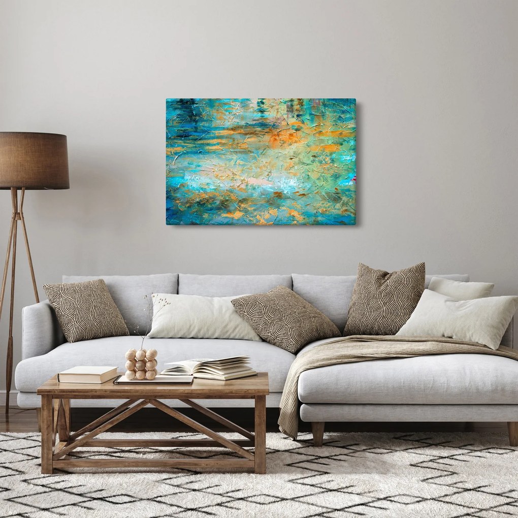 Obraz modrej abstrakcie (90x60 cm)