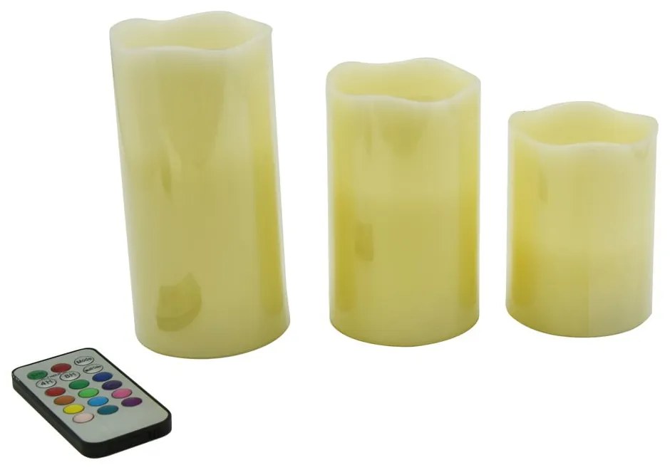LED sviečky v súprave 3 ks (výška 10 cm) – Hilight