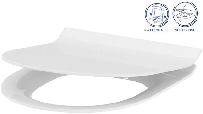 Cersanit Crea WC sedátko ovál duroplast / antibakteriálne, biela, K98-0177