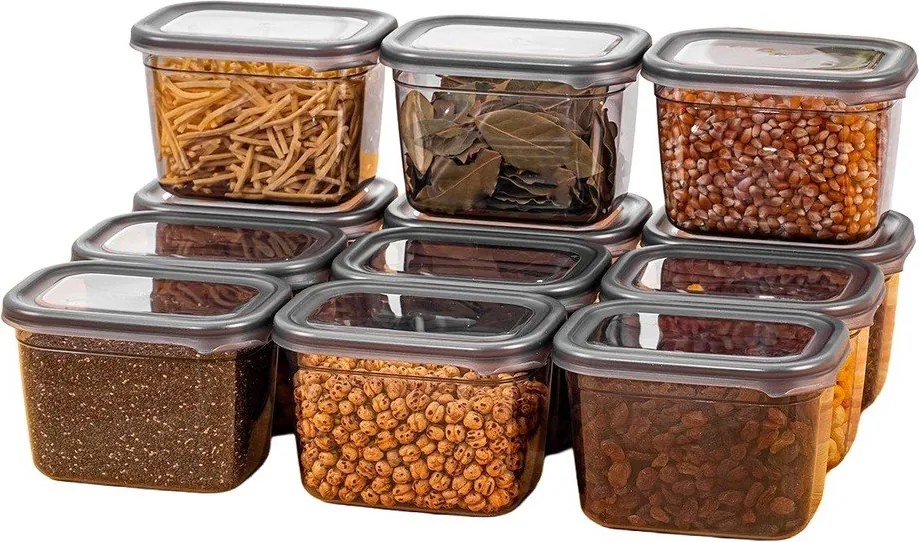 Plastové dózy v súprave 12 ks na potraviny Fresco – Hermia