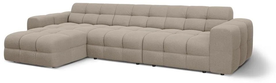 Hnedá rohová pohovka (ľavý roh/s leňoškou) Kendal – Micadoni