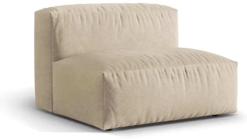 Béžový zamatový modul pohovky (stredový diel) Martina – Micadoni