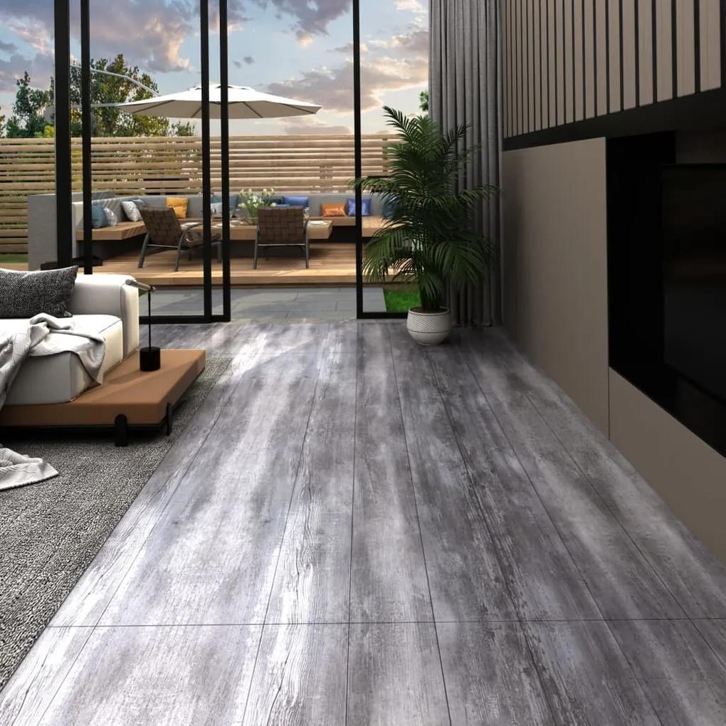 Samolepiace podlahové dosky z PVC 5,21 m² 2 mm matné drevo sivé 330197