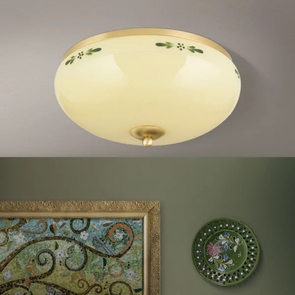 Orion DL 7-674 - Stropné svietidlo LANDHAUS 3xE27/60W/230V pr. 35 cm mosadz/béžová