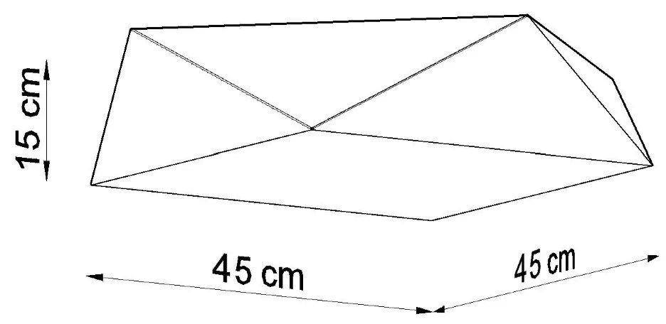 Stropné svietidlo Hexa, 1x sivé plastové tienidlo, (biely plast), (fi 45 cm)