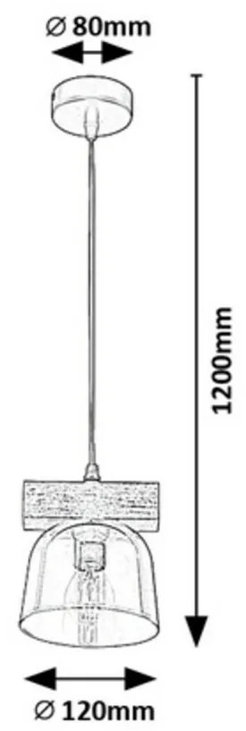 Rabalux 3118 závesný luster s prvkami dreva