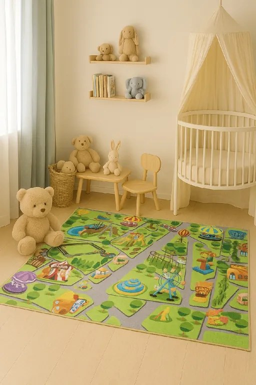 Detský koberec KIDS obdĺžnikový z polyesteru – jemný a odolný Rozmer: 80x150 cm