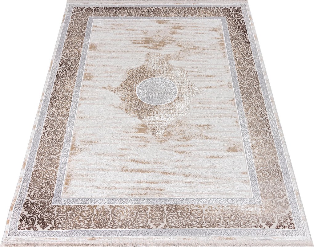 Koberec Sahara obdĺžnikový – krémovo-hnedý dizajn pre domov Rozmer: 80x150 cm