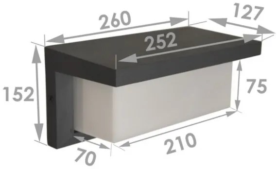 Vonkajšie nástenné svietidlo NEELY LED/12W/230V IP54 čierne