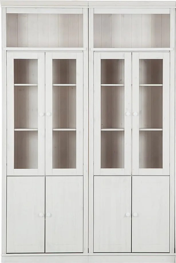 Biela vitrína z borovicového dreva 148x223 cm Anita – Støraa