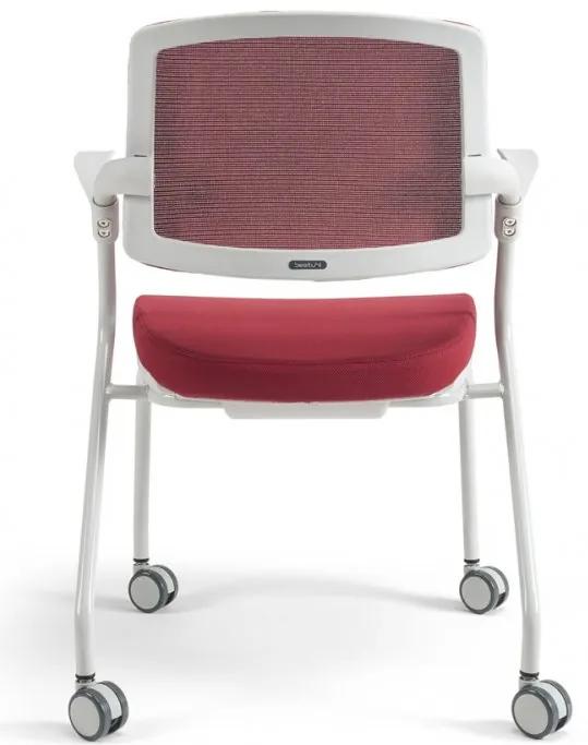 Konferenčná stolička na kolieskach Bestuhl U20 WHITE — viac farieb, stohovateľná Sivá