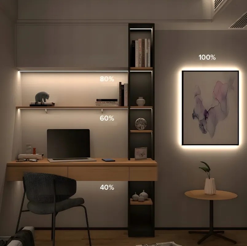 Sada neónových COB LED pásikov 12V 5m 4000K 60W - zdroj + ovladač