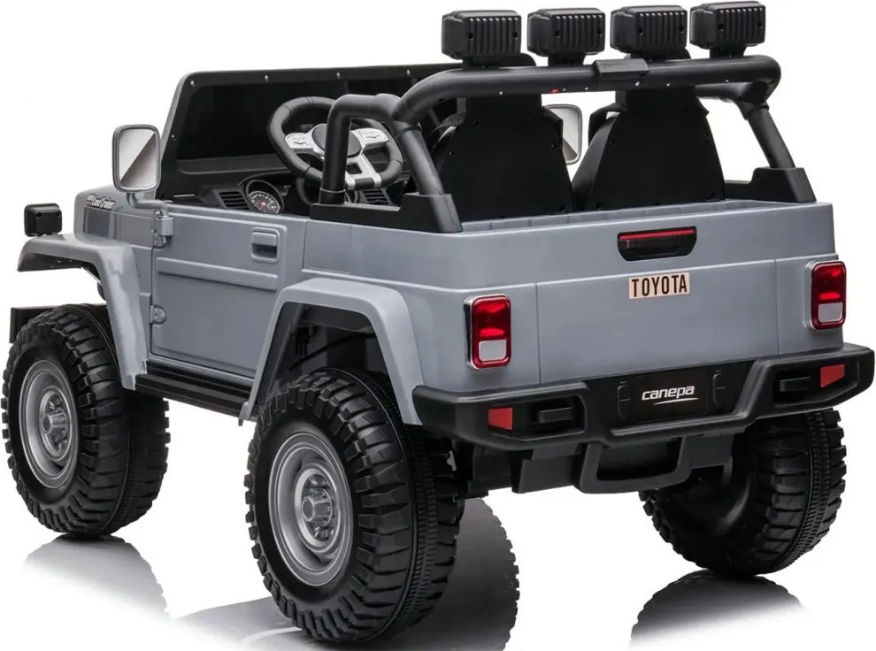 JOKOMISIADA Detské autíčko na batérie pre 2 osoby Toyota Land Cruiser PA0285 sivý