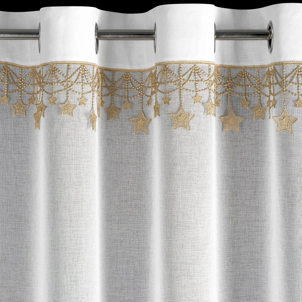 VIANOČNÁ ZÁCLONA NA KRÚŽKOCH XMAS 140X250 CM HVIEZDY
