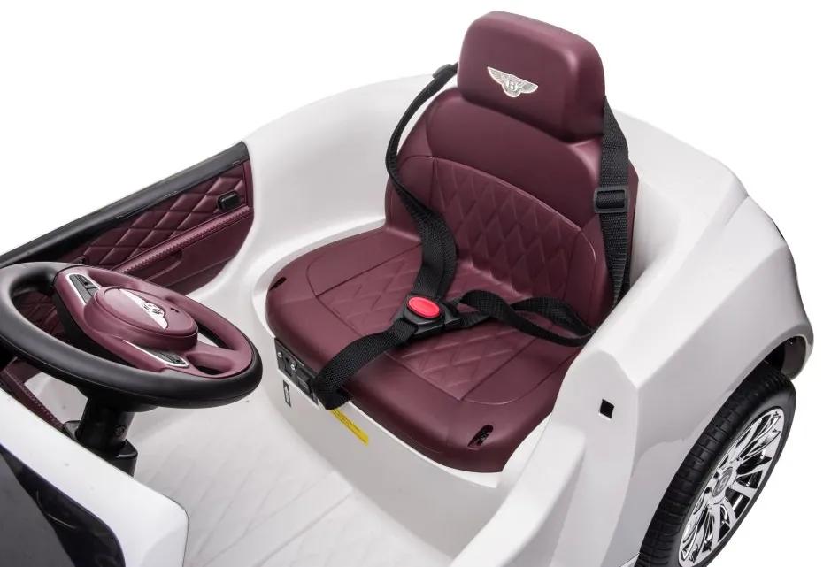 LEAN CARS Elektrická autíčko  Bentley Mulsanne - biele - 2x45W- BATÉRIA - 12V7Ah - 2024